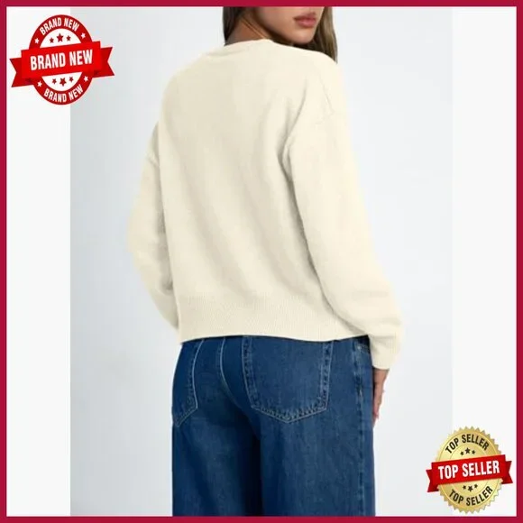 Large Lightweight Cropped Cardigan, Button Front, Ribbed Hem, Versatile Layering - Picture 4 of 6